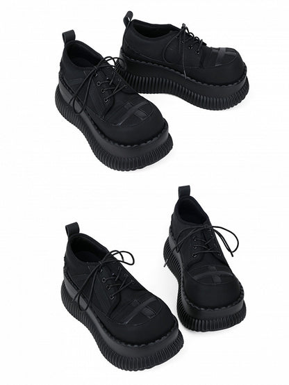 Gothic Lace-Up Black - Platforms at Design Top Cross with