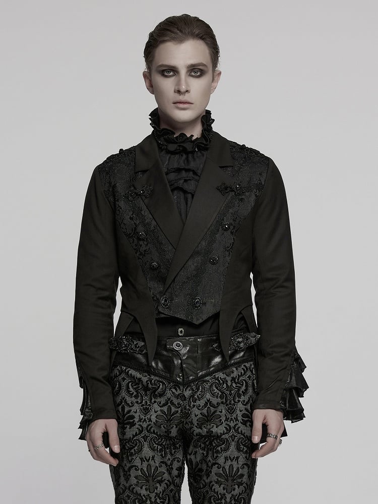 Goth Coat Gorgeous Dress Black Men's