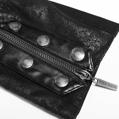 Rubberized Windbreaker Black Faux Punk Leather