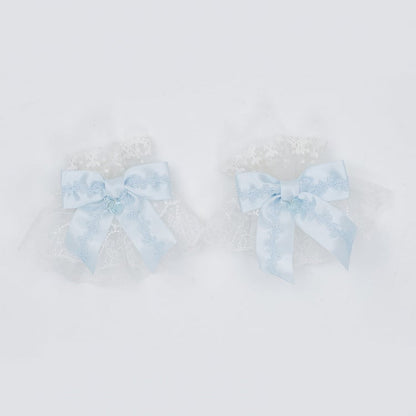 Bowknot Wrist Blue Pink Cuffs Black / Red