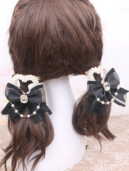 Pearl Heart Color Options Kei 3 Jirai Bowknot Hairclip Chian