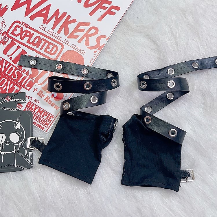 Fingerlose Schwarze Handschuhe Punk Rock