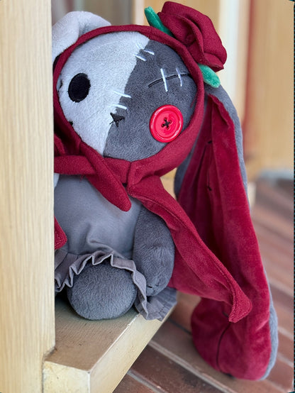 A White Bone Kawaii with Gray Guro Rabbit Plush