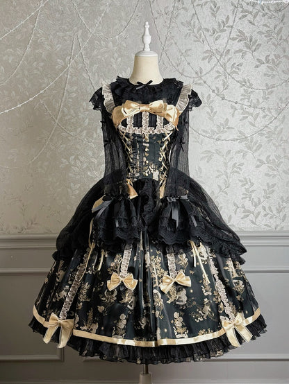 Black Semi-sheer Bowknots Long Sleeves Blouse - Twin Bear Original Design