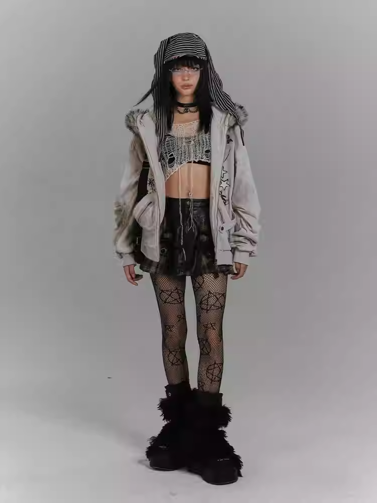 Buckle Brown Plaid Patchwork Design Fashion PU Skirt Punk Millard Straps Vintage