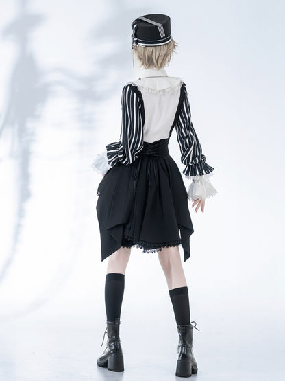 黒のコルセットベルト、ハイウエスト王子のロリータショーツ、サーカス風