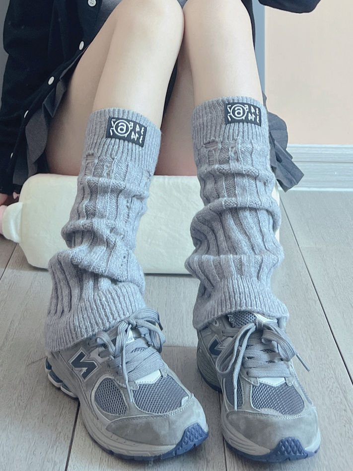Off-white/Black Knitted Leg Warmers