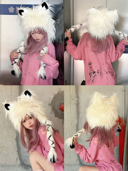 Fox Shaggy Wintermütze