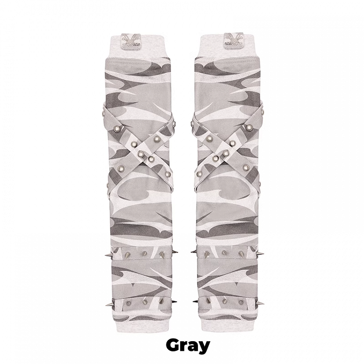 クロスストラップ スタッズグローブ ブラック/グレー/ピンク