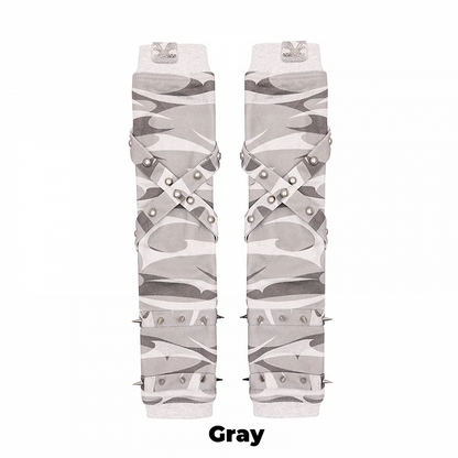 クロスストラップ スタッズグローブ ブラック/グレー/ピンク