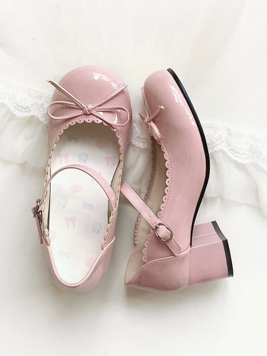 Noeud à clip Rose 5cm Accents Lolita Mary Janes Douces à Talons