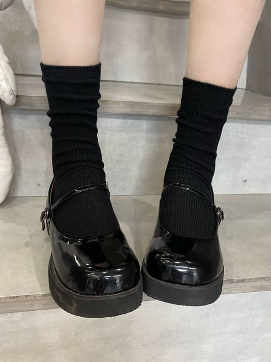 Socks Colors Cute Solid-Color Cotton 10 JK