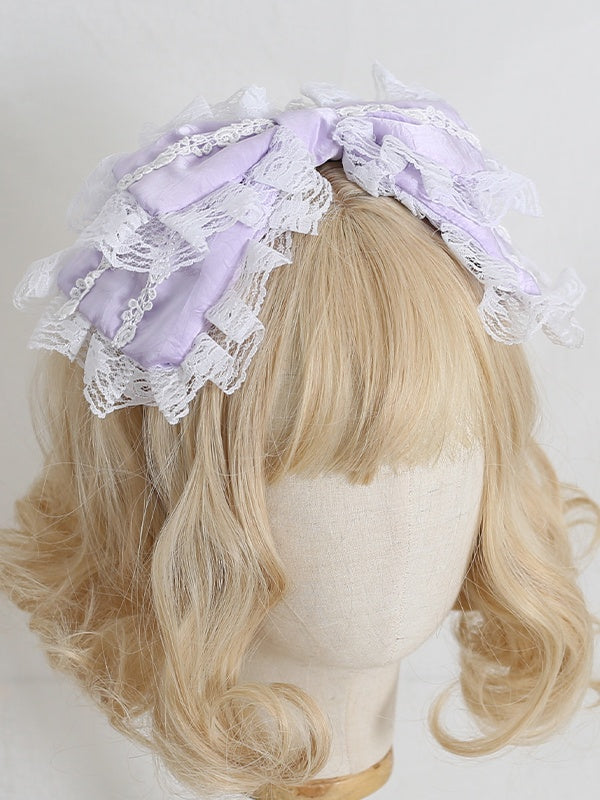 8 Colors Sweet Lolita Multi-layer Bowknot Lace-trimmed KC