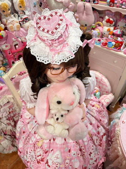 Rose Sweet Lolita Halter Neck JSK Dress with Cosmetics and Cat Print - Pastry Chef
