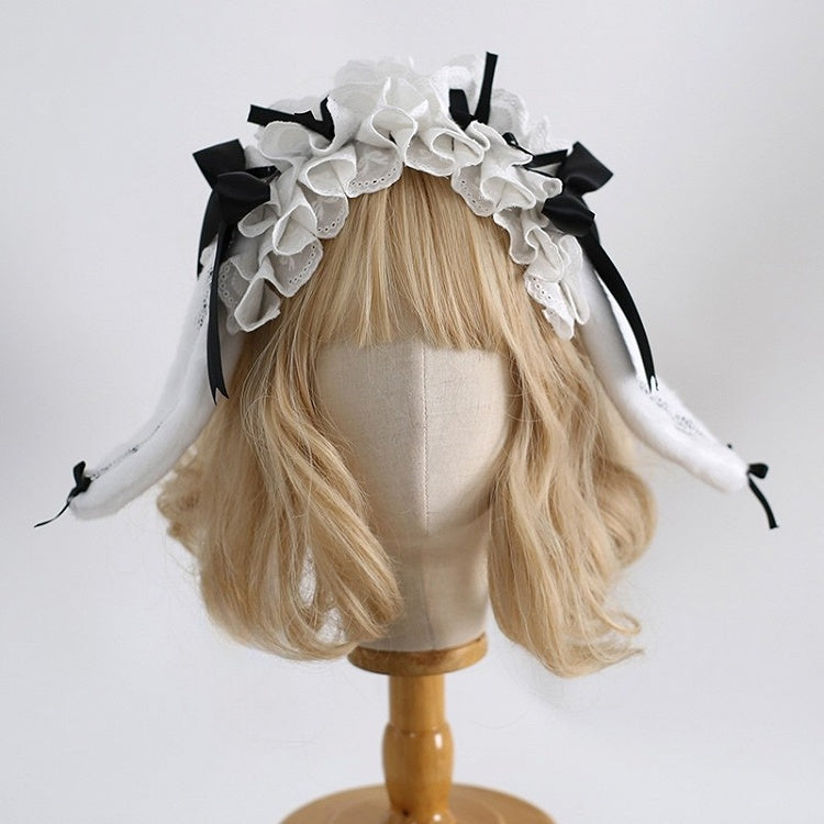 バニーディテール耳カラーKC蝶結びフリルロリータオプション8スイート