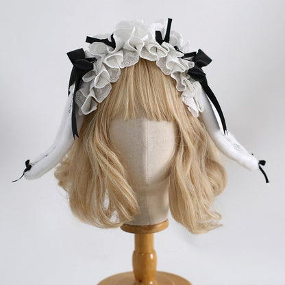 バニーディテール耳カラーKC蝶結びフリルロリータオプション8スイート