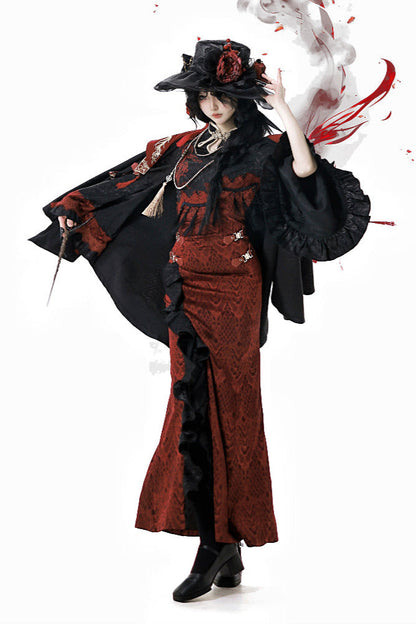 Neu Reservations Style Spirit Red Snake China Kleid