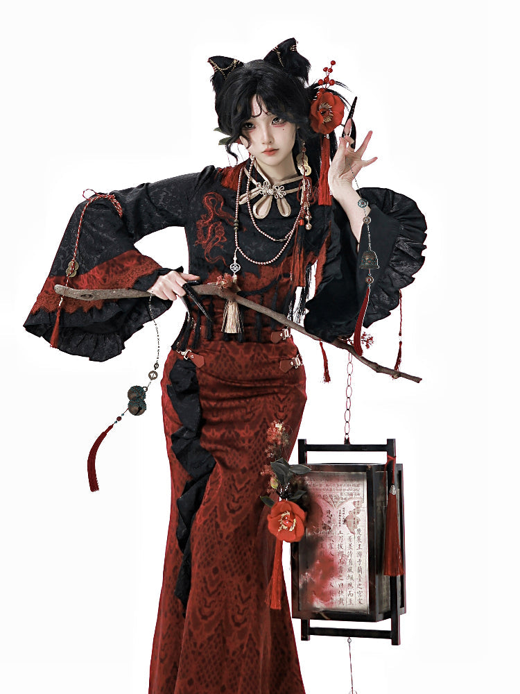 新スタイルの予約販売スピリット製品チャイナジャケットスネークケープ