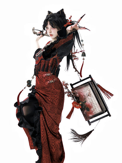 新スタイルの予約販売スピリット製品チャイナジャケットスネークケープ