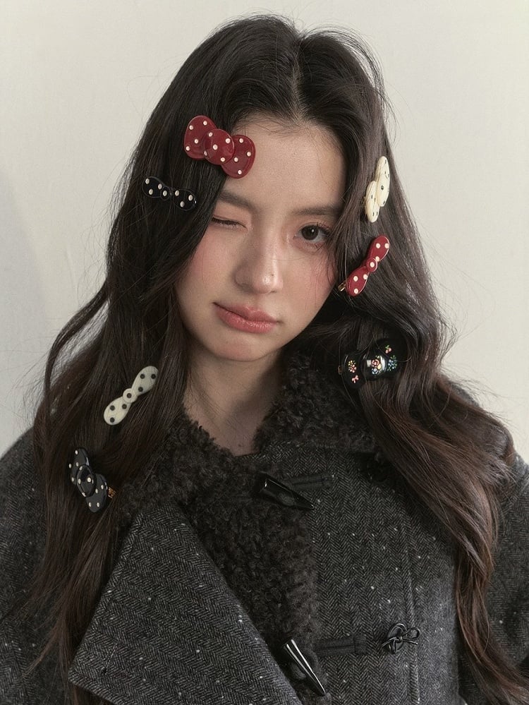 3 Hair Dot Colors Bowknot Clip