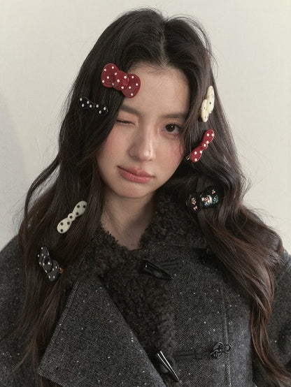 3 Hair Dot Colors Bowknot Clip