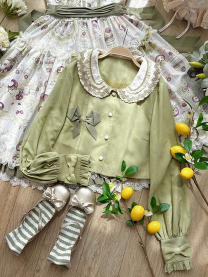 Top Green Peter Long Collar Sleeves Pan