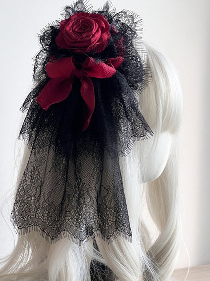 Lace Details Options – Mini Color Mesh Hat 6 Flower Gothic with