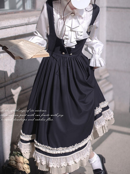 White Bishop Sleeves Blouse Details with Pleating