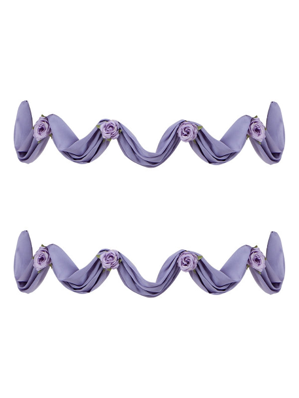 取り外し可能なアクセサリー付きドレス 花柄 パープル