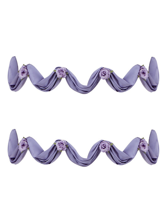 Kleid mit abnehmbarem Accessoire Blumen Lila