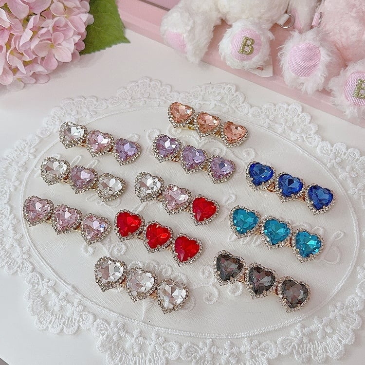 11 Optionen Strass Herz Haarspange