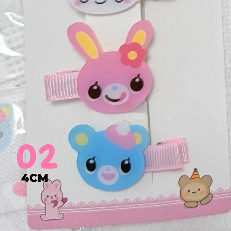 4 options de barrettes à cheveux animaux kawaii