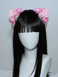 Haarspangen Details Blumenkrone Katze mit Strassohr Rosa