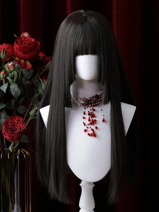 黒姫カットロングストレート合成ウィッグ