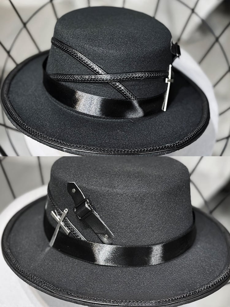 Hat Top Black Ouji Fashion Woolen