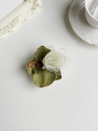Pink/Green Dual-Use Flower Hairclip - With PUJI
