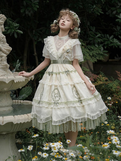 der Stickerei Voll Elegant Lily Neck Rock / von OP Lolita Kleid Set Valley Classic Edward