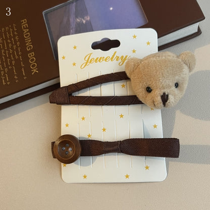 Design Options 5 Bären Haarspangen Braun