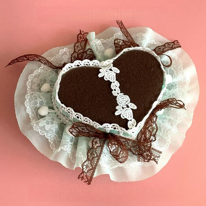 Heart-shaped Sweet Chocolate Mini Hat Mint Lolita