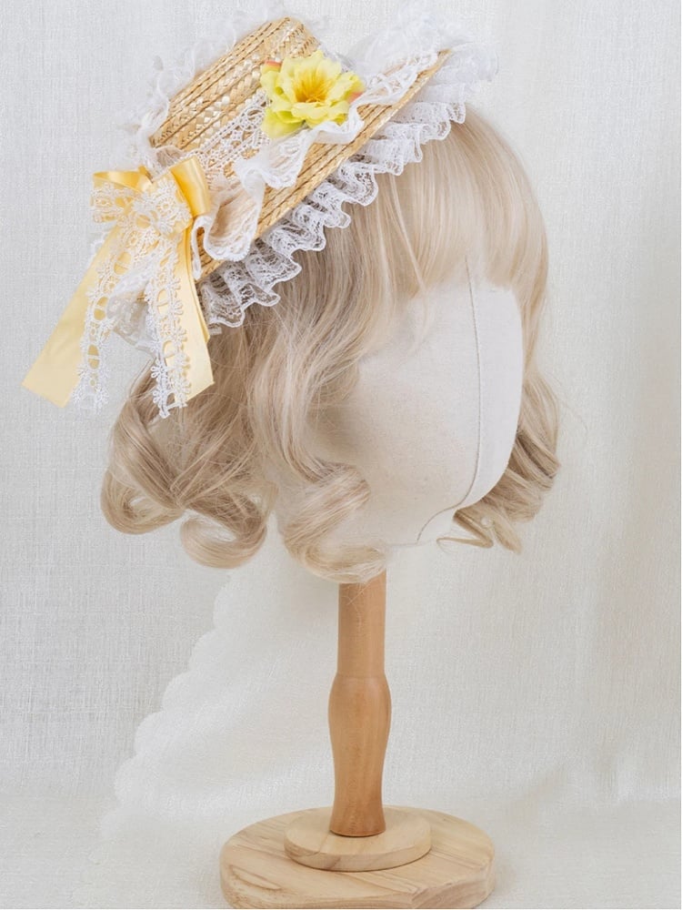 Mini-chapeau de paille Lolita 4 couleurs