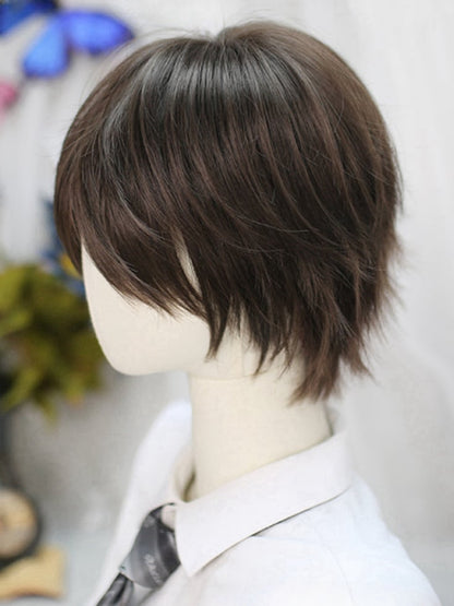 Braune 25CM Ouji Kurzperücke