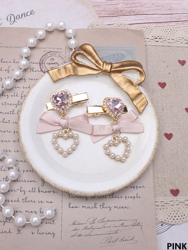 Rhinestone Hairclip Kei Options Jirai Heart 8 Color