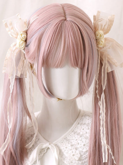 Colors of Pair A Hairclips 7 Bowknot Bud Ribbon Asymmetric