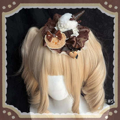 Lolita 12 Mini Hairband Chocolate Hairclip Brown KC Options Element / Bear Ring Hat