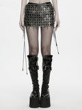 Cutout Design Cross Chain Punk Style Skirt - Punk Rave