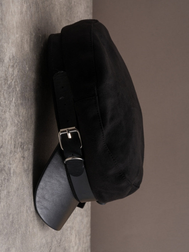 Black Decorated Design Gothic Bell Hat Charm Bowknot Beret Buckle