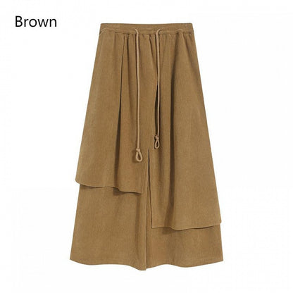 Asymmetrical Cut Pants 3 Wide-leg Design Colors