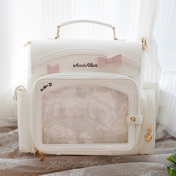 With And Detail Display Transparent Ita Bow Bag Window 2-Way White