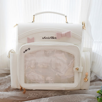 With And Detail Display Transparent Ita Bow Bag Window 2-Way White