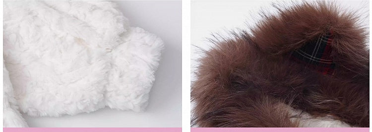 白クマの耳付きフード付きぬいぐるみコート